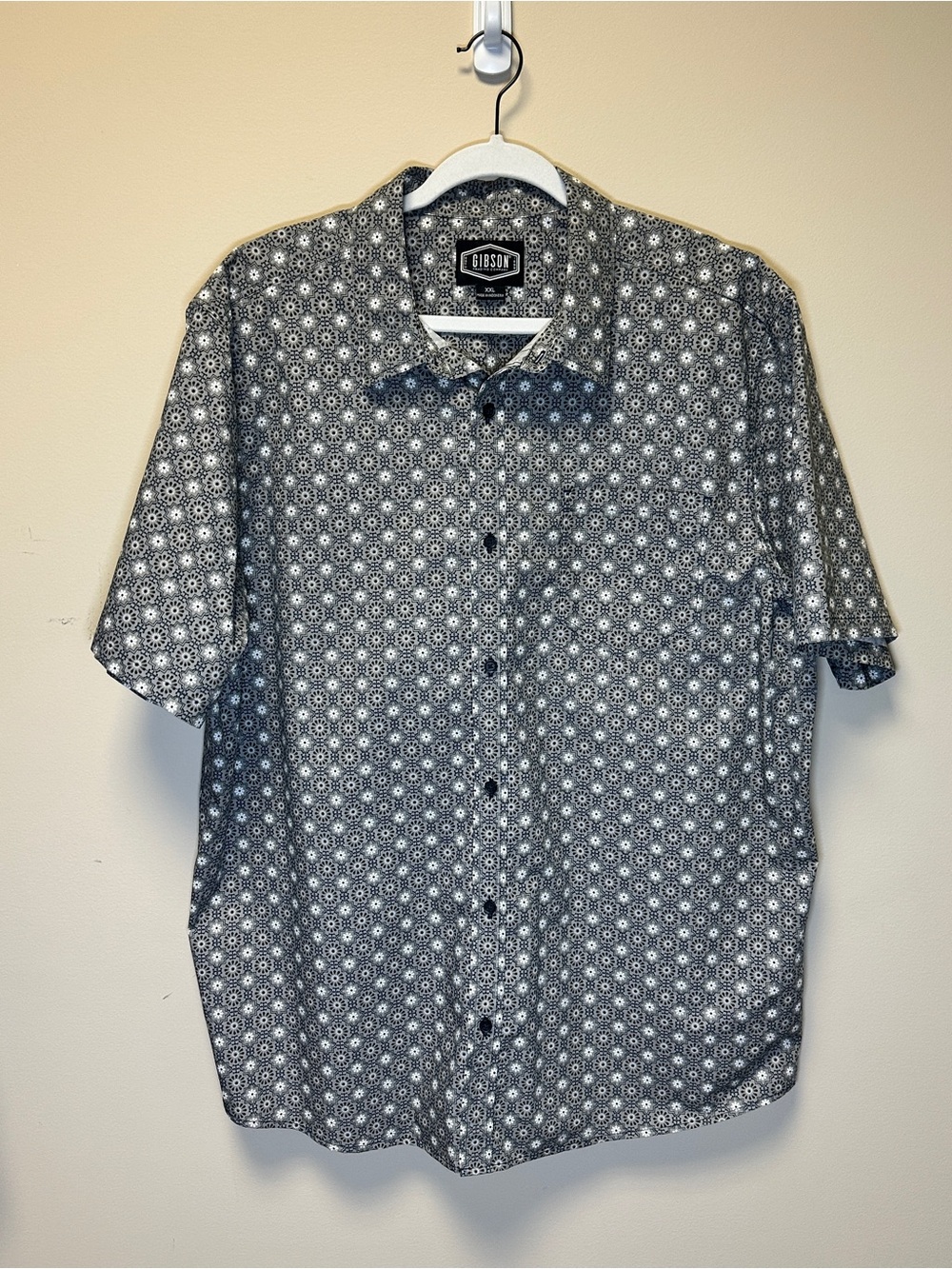 Gibson Black & White Short-Sleeve Button-Up Shirt XXL